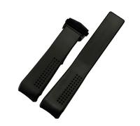 MENGKEG Classic Luxury Rubber Watchband Compatible With TAG HEUER Wrist Band With Stainless Steel Deployment Buckle 20mm 22mm Black Blue Straps(Black black clasp,20mm)