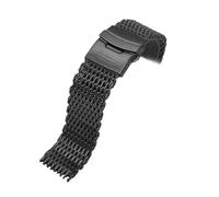 MENGKEG Compatible With Galaxy Watch Milanese Loop Bracelet Stainless Steel Mesh Weaving 18 20 22 24mm Double Button Solid Watch Strap Band(Black,18mm)