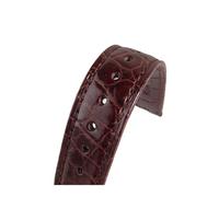 MENGKEG Double Sided Crocodile Leather Watchband 18mm 19mm 20mm 21mm 22mm 23mm 24mm Luxury Genuine Alligator Watch Straps Bands(Dark Brown Strap,17MM_WITH BLACK BUCKLE)