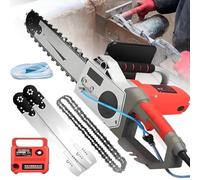 menglanchang Handheld Brushless Chainsaw, 5800/6500w Pro Electric Wall Saw: 35/48cm Cutting Depth, Dust-Free Water Pump, Fast 6000 Rpm,2 Diamond Chain+2 Guide Bar- For Concrete & Stone&Granite,35cm