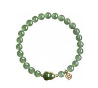 MENGLEI Hetian Genuine Jade Bracelet for Women | Natural Glazed Textured Beads | Elegant Gift Box with Velvet Box