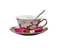 MENGLI-2024 Coffee Mugs Light Luxury Coffee Cup Set High-Grade Exquisite Bone China Household British Afternoon Tea Wedding Gift(Pink)