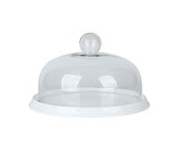 MENGLI-2024 Dessert Stand Ceramic Cake Tray Dim Sum Bread Dessert Table Display Simple Rack with Glass Cover