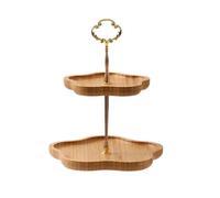 MENGLI-2024 Dessert Stand Two-tier Wooden Fruit Platter, Pastry Stand, Candy And Snack Tray, Multi-tier Cake(Medium)
