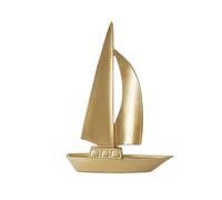 MENGLI-2024 Feng Shui Figurines Sailing Boat Ornaments Niche High-end Sense Light Luxury Living Room Furniture Foyer Wine Cabinet TV Decorations(Gold)