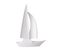 MENGLI-2024 Feng Shui Figurines Sailing Boat Ornaments Niche High-end Sense Light Luxury Living Room Furniture Foyer Wine Cabinet TV Decorations(White)