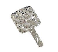 MENGLI-2024 Makeup Mirror Simple Handle Mirror Female Silver Square Portable Makeup Mirror Handheld Makeup Mirror Small Mirror Silver Square Makeup Mirror Simple and Portable Beauty Mirror(Medium)