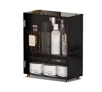 MENGLI-2024 Makeup Organizer Makeup Cosmetic Organizer Box Cabinet, Acrylic Clear, Vanity Container Shelf for Cosmetics, Skin Care, Hair Accessories, Bathroom Counter or Dresser(Black)