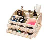 MENGLI-2024 Makeup Organizer Wood Makeup Organizer Storage Box with 3 Drawers,Cosmetic Organisers, Skincare Make up Brush Holder for Dresser & Bathroom