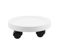 MENGLI-2024 Plant Trays Round Movable Flower Pot Stand Tray, with Wheels Planter Bonsai Saucer Base(White,Small)