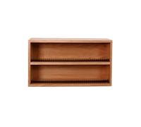 MENGLI-2024 Record Rack Double Decker Wooden CD Record Rack Tabletop Albums Display Shelf