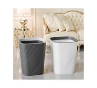 MENGLI-2024 Trash Bin Wastebasket, Plastic, Square, Without Lid, with Compression Ring Wastebasket for Home Kitchen Office, Large/small, Black/white, Two Packs Garbage Can(Small)