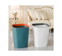 MENGLI-2024 Trash Bin Wastebasket, Plastic, Square, Without Lid, with Compression Ring Wastebasket for Home Kitchen Office, Large/small, Green and White, Two Packs Garbage Can(Small)