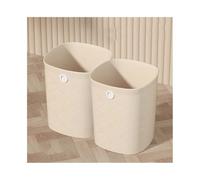 MENGLI-2024 Trash Bin Wastebasket, Square Without Lid, for Home Kitchen Office Waste Paper Basket, Large/small, Two Packs Garbage Can(Beige,Large)