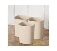 MENGLI-2024 Trash Bin Wastebasket, Square Without Lid Plastic Material Suitable for Home Kitchen Office Waste Paper Basket Large/Small Three Packs White/Gray/Green/Beige Garbage Can(Beige,Large)
