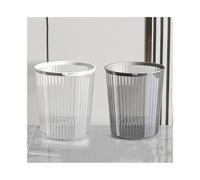 MENGLI-2024 Trash Bin Wastebasket, Without Lid, with Compression Ring Grey and White Transparent Plastic Wastebasketfor Home Kitchen Office Large/small Two Packs Garbage Can(Large)