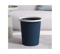 MENGLI-2024 Trash Bin Wastebasket Without Lid with Compression Ring Striped Plastic Wastebasket for Home Kitchen Office Waste Paper Basket Black Garbage Can(Small)