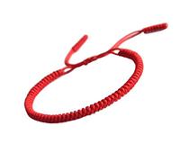 MENGLINA Tibetan Buddhist Bracelet with Red Rope Chinese Lucky Unisex Handmade Yoga Prayer Mala Bracelet with Adjustable Rope, Red, 9 Inch, Nylon, 9 inch, Nylon