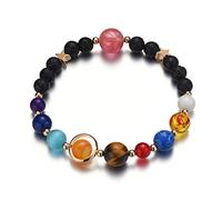 MENGLINA Women Stone Bead Charm Bracelet Universe Galaxy The Eight Planets in The Solar System Guardian Star Bracelets