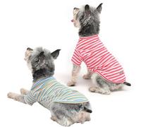 MengMengDa 2Pack Soft Dog Shirt for Small Medium Dogs, Breathable Pet Clothes, Comfort Solution for Puppy Girl Boy, Stretchy Cotton Dog Tshirts, Fits Chihuahua, Toy Poodle, Pink & Green-S