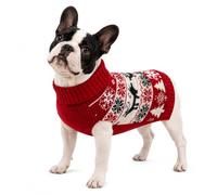 MengMengDa Christmas Dog Sweater, Soft Turtleneck for Medium Pets, L | Suitable for Pug, Corgi, Bulldog similar-sized dogs, ideal for Christmas photos, cold days and cozy indoor wear.