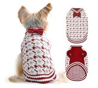 MengMengDa Christmas Halloween Dog Knitted Sweater Puppy Sweater Warm Soft Pet Holiday Clothes for Small Medium or Large Dogs and Cats Sweaters (RED, XXL)