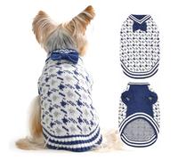 MengMengDa Dog Knitted Sweater Puppy Sweater Warm Soft Pet Holiday Clothes for Small Medium or Large Dogs and Cats Sweaters (Blue, XXL)