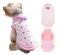 MengMengDa Dog Knitted Sweater Puppy Sweater Warm Soft Pet Valentines Day Clothes for Small Medium or Large Dogs and Cats Sweaters (Pink, XXL)