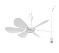 Mengnessly USB Mini Small Ceiling Fan quiet Camping Optional RV Fans Emergency Portable Outdoor Hanging Gazebo Canopy Dorm Fans Silent For Grow Tent,Hiking,Outages Battery operated,Power Bank powered