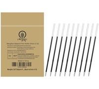 MengRan 3.85'' Ballpoint Ink Pen Refills for Click Pens, 1 mm Medium Point Tip, (Refills-Black ink-10Pcs)
