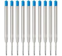 MengRan 3.9'' Ballpoint Ink Pen Refills for Click Pens,1 mm Medium Tip,Compatible with Parker Pen Refill (Pack of 10) (Blue Ink)