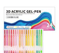 MengRan 3D Acrylic Gel Pens, 24 Count, Assorted Multicolor Ink | 1mm Medium Tip, Ideal for Journaling & Coloring, Gift Box Packaging