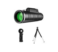 Mengshen 10x42 Monocular Set with Phone Adapter Aluminum Tripod Green Film BAK4 Prism Waterproof Low Light Vision for Smartphone Photography Outdoor Observation