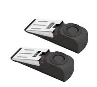 Mengshen 2 Pack Upgraded Door Stop Alarm with Light & 120dB Siren Hotel Door Security Device for Traveling Door Alarm Stopper Safety Personal Protection Portable Door Stop Battery Included