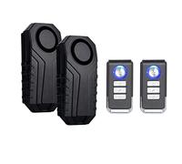 Mengshen 2 Set Wireless Bicycle Anti-Theft Alarm Security Vibration Motion Sensor with Remote Control for Bike Motorcycle Vehicle Scooter 113dB IP55 Waterproof