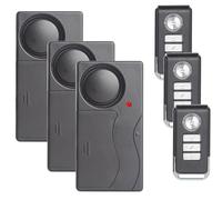 Mengshen 3 Pack Anti-Theft Vibration Alarm 110dB Loud Sensitivity Adjustable Motion Sensor Burglar Safety System for Door Window Bike Motorcycle Motor Home