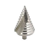 Mengshen Forstner 6-60mm Step Drill Bits Spiral Groove 12 Steps Sizes, Large HSS Cobalt Cone Drilling Tool Hole Cutting, Enlarge, Metal Sheet, PVC Sheet Woodworking, Triangle Handle