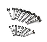 Mengshen Forstner Drill Bits 15-35mm 16PCS, Carbon High Speed Steel Woodworking Hole Saw Punching Bit Wood Slabs Flat Wing Drilling Hole Hinge Cemented Carbide Drilling Sets