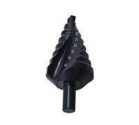 Mengshen HSS Step Drill Bit Set 10-45mm Spiral Flute, Triangle Shank High Speed Steel Large Bit Nitride Pagoda Step Drill for Carbon Steel, Sheet Iron, Insulation Boards, PVC Boards,Planks, Black