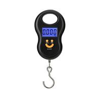 Mengshen Portable Luggage Scale/Hanging Suitcase Scale Steelyard 110lb /50kg Luggage Weighing Scale Backlit LCD Display with Fishing Hanging Hook for Home Travel Outdoor Black