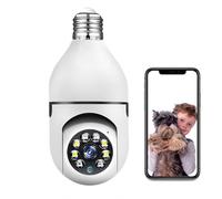 Mengshen Security Camera with 3MP Bulb, Wireless 2.4GHz 360° Degree with Motion Detection Night Vision 2-Way Talk for Home Outdoor Indoor