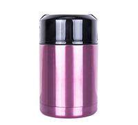 Mengshen Vacuum Insulated Food Jar Bowl 35 oz (1000ml) for Cooking Stainless Steel Interior Leak Proof Soup Food Storage Container with Folding Spoon Rosy