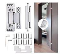 MENGSHI Ultra-Thin Hidden Door Hinges Invisible Hinge for Secret Door Heavy Duty Conceal Hinges Adjustable Butt Hinge (Silver)