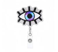 Badge Reel Cute Badge Reels Holder Retractable with Id Clip Heavy Duty Id Name Tag Badge Clips Keychain for Nurse Teachers Office Workers & Nursing (1pcs Evil Eye)