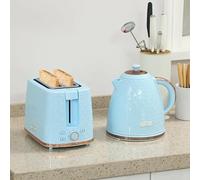 Mengtu 1.7L 3000W Fast Boil Kettle & 2 Slice Toaster Set, Kettle and Toaster Set with Auto Shut Off, Browning Controls, Light Blue ZSSCB-UKT3398P378855UK