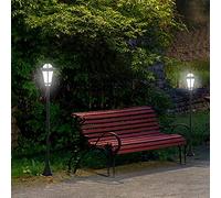Mengtu 2 PCS 1.3M Garden Solar Lamp Post Lights Solar Powered LED Lantern Patio Pathway Walkway Outdoor Water-Resist Auto Switch 6 Hours Black ZSSCB-UKT3398P311635UK