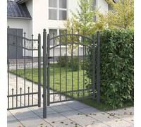 Mengtu Fence Gate with Spikes EMMEN 150 x 100 cm Powder-Coated Steel Decorative Outdoor Border for Yard, Patio, and Flower Beds ZSSCB-UK42008989UK