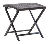 Mengtu Folding Stool Poly Rattan Brown Outdoor Foot Rests