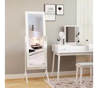 Mengtu Freestanding Dressing Mirror Bedroom Tall Adjustable Angle 148x47cm White ZSSCB-UKT3398P343224UK