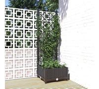 Mengtu Garden Planter with Trellis Black 40x40x121.5 cm Polypropylene, Garden Trough Planter with Panel Climbing Plant Holder for Patio Yard, Outdoor Entrance Balcony Raised Bed Flower Box